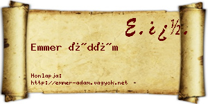 Emmer Ádám névjegykártya